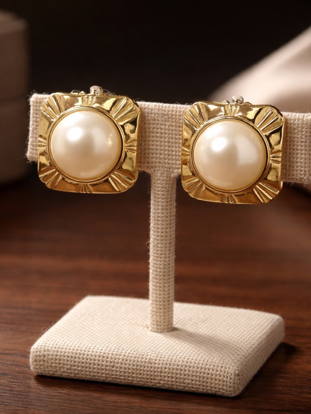 Nina Ricci Signed Nina Ricci Pearl Sunburst Earrings